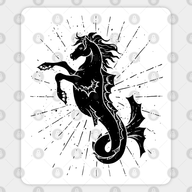 Seahorse Illustration Sticker by Mako Design 